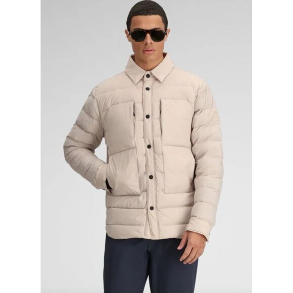 Obermeyer Explorer Down Shirt Jacket Mens XL Cement Beige Off Grid Puffer NWT